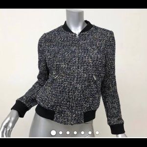 Rebecca Taylor Tweed Bomber Jacket 6 S M